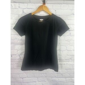 Women's old navy Slim fit crew neck t-shirt black size small‎